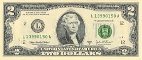 Novčanica od dva američka dolara. Slika: MikeSwanson.