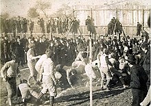 An 1894 football game in Staunton, Virginia between VMI and Virginia Tech Vmi v hokies football game 1894.jpg