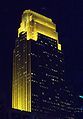 The Wells Fargo Center at night.