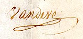 signature de Nicolas Félix Vandive