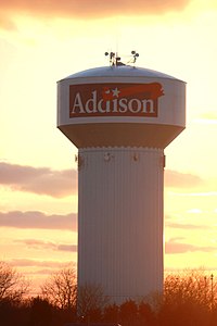The Addison water tower