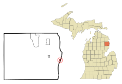 Location of Harrisville, Michigan