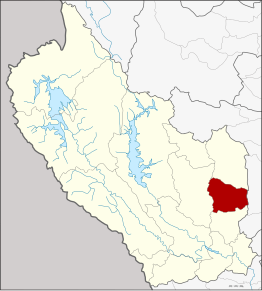 Amplasarea districtului în provincia Kanchanaburi