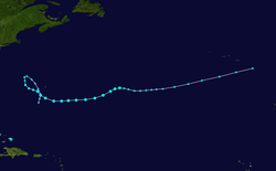 trajectoire de latempête tropicale Ana