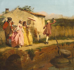 Ловля бабочек на венецианском канале, 1854