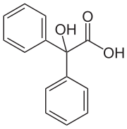 Skeletal formula of benzilic acid