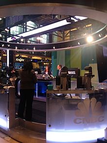 Melissa Lee and Simon Hobbs on assignment during the show Squawk on the Street CNBC Squawk on the Street studio set 201207.jpg
