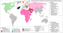 The Canonical territories of the main autocephalous and autonomous Eastern Orthodox jurisdictions as of 2022 Canonical territories of autocephalous and autonomous Eastern Orthodox jurisdictions (2022).svg