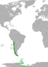 Location map for Chile and Ireland.