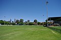 Dorriens Gardens looking across the field with Perth city skyline in the back ground
