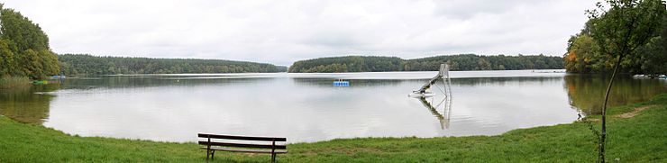 Dreetzsee, rigardo de la banloko ĉe la suda bordo