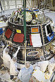 EFT-1 Orion back shell instalación de baldosas, septiembre de 2014