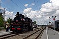 ER 739-99 steam locomotive at the station