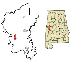 Location in Quận Greene, Alabama