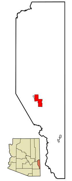 Location in Greenlee County and the state of آریزونا