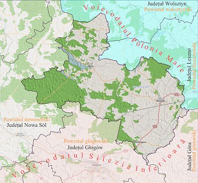 Harta de localizare Judetul Wschowa local