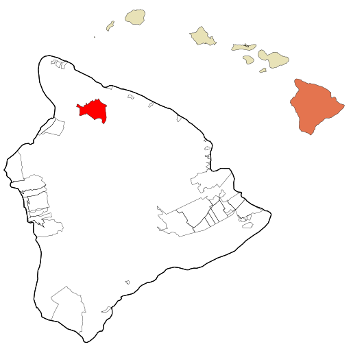 Hawaii County Hawaii Incorporated and Unincorporated areas Waimea Highlighted