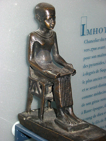 Statuette of ancient Egyptian physician Imhote...