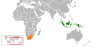 Location map for Indonesia and South Africa.