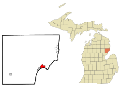 Location of East Tawas, Michigan