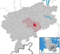 Elhelyezkedése Schleswig-Holstein térképén