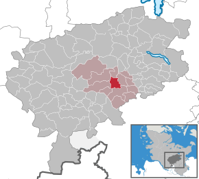 Poziția Kükels pe harta districtului Segeberg