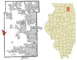 Kane County Illinois incorporated and unincorporated areas Maple Park highlighted.svg