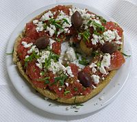Dakos, traditional Cretan salad