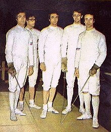 Magnan (Zweiter von links) mit der Olympiaequipe 1972