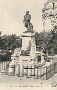 Denkmal für Raspail (1889), Paris, Square Jacques-Antoine. Die Statue wurde in der Zeit des Vichy-Regimes eingeschmolzen.