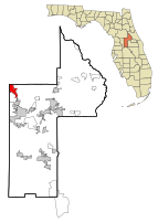 Location in Lake County and the state of فلوریڈا