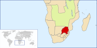 Transvaal in zien regio, róndj 1890. 't Leechgreun deil is 't zoegenaamp Dónker Afrika, wat in daen tied nog koelik bekèndj bie en zeker neet gekoloniseerd daor de Europeane waor.