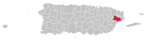 Location of Naguabo in Puerto Rico