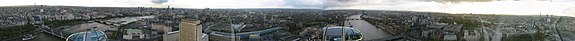 Panorama of London taken from the London Eye