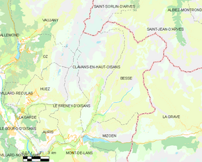 Poziția localității Clavans-en-Haut-Oisans