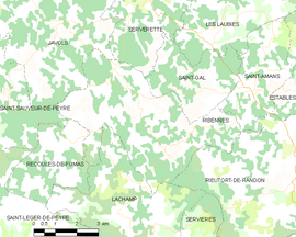 Mapa obce Ribennes