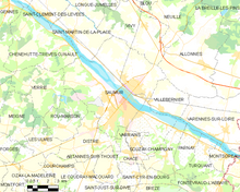 Modern map of the vicinity of Saumur (commune FR insee code 49328) Map commune FR insee code 49328.png