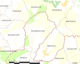 Mapa obce Bousseraucourt