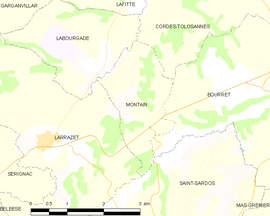 Mapa obce Montaïn