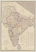 "Map of India; constructed with great care and research from all the latest authorities and intended more particularly to facilitate a reference to the civil and military stations"