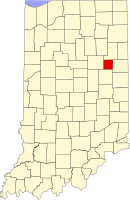 Map of Indiana highlighting Blackford County