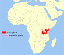 Masai giraffe distribution.svg