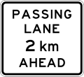 (A42-1.1/IG-6.1) Passing Lane Ahead (in 2 kilometres)