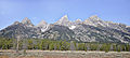 van links naar rechts Nez Perce Peak, Middle Teton, Grand Teton (4199 m), Mount Owen en Teewinot Mountain in Grand Teton National Park