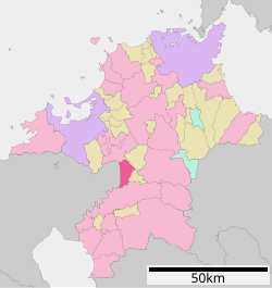 Location of Ogōri in Fukuoka Prefecture