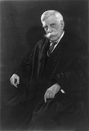 Justice Oliver Wendell Holmes formulated the clear and present danger test for free speech cases. Oliver Wendell Holmes Jr circa 1930-edit.jpg