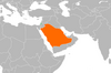 Location map for the State of Palestine and Saudi Arabia.