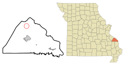 Lage im Perry County und in Missouri
