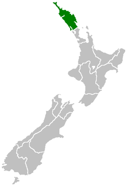 Northlandin sijainti Uuden-Seelannin kartalla