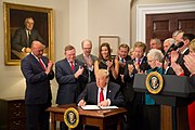 President Trump signs an executive order on healthcare President Trump Executive Order on Healthcare, October 2017.jpg
